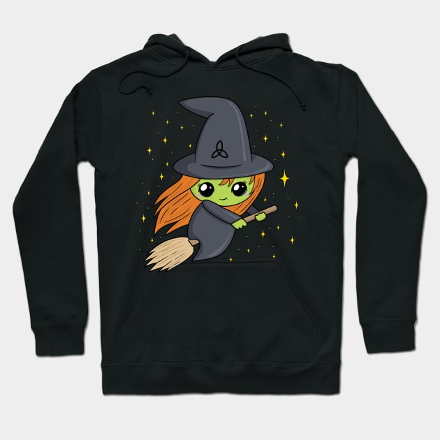 Cute Kawaii Witch Hoodie by valentinahramov